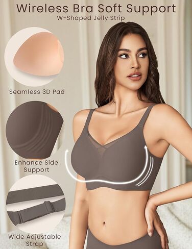حمالات أفيدلوف اللاسلكية للنساء لا underwire v mesh bralette بسلاسة صدرية مريحة دفع تغطية كاملة كل يوم حمالات الصدر in Saudi Arabia