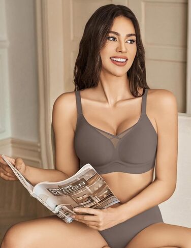 حمالات أفيدلوف اللاسلكية للنساء لا underwire v mesh bralette بسلاسة صدرية مريحة دفع تغطية كاملة كل يوم حمالات الصدر in Saudi Arabia