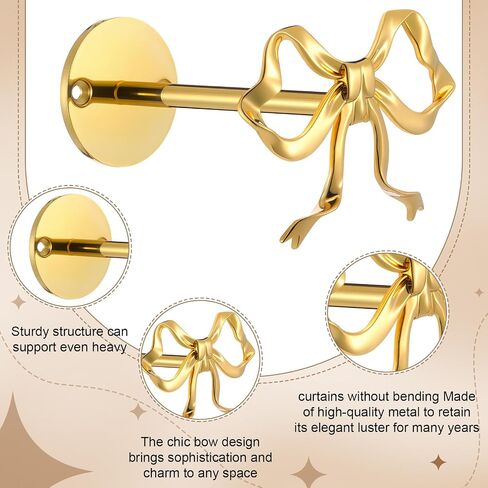 Blulu 2 PCS Metal Bow Stainbacks Holdbacks Qualed Bow Starting Starks Hold for Startains Alegant Gold Holds for Beed Room Bed Room Office Home in Saudi Arabia