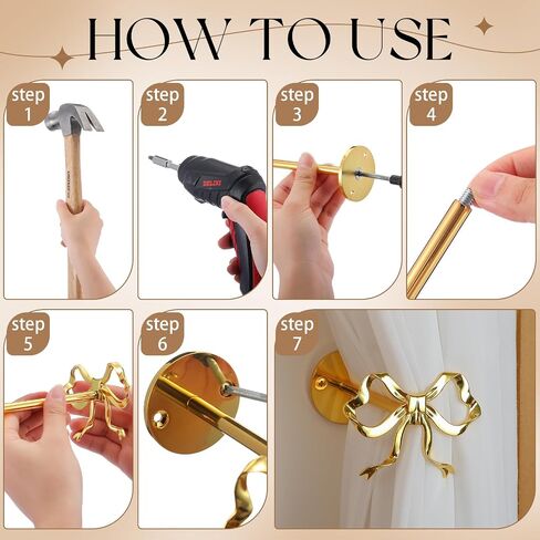 Blulu 2 PCS Metal Bow Stainbacks Holdbacks Qualed Bow Starting Starks Hold for Startains Alegant Gold Holds for Beed Room Bed Room Office Home in Saudi Arabia