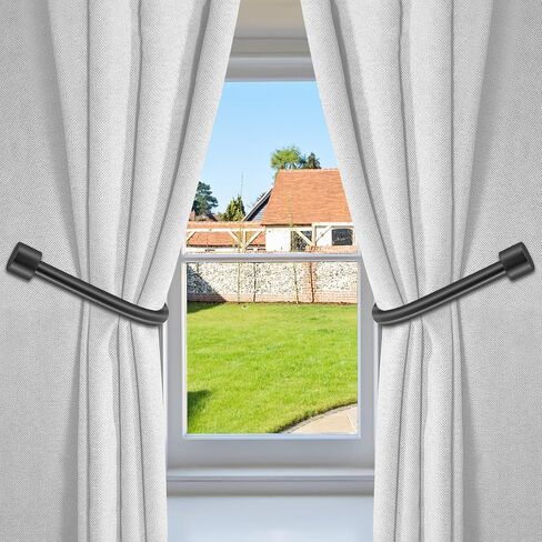 Minimalist Curtain Holdbacks 2pcs, Cast Iron Solid Heavy Duty Metal Curtain Tieback Side Holders for Wall, Matte Black Curtain Tie Hook Pull Backs for Drapes Window Home Decoration in Saudi Arabia