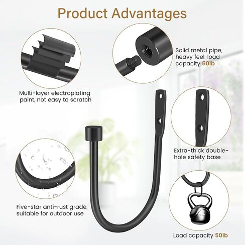 Minimalist Curtain Holdbacks 2pcs, Cast Iron Solid Heavy Duty Metal Curtain Tieback Side Holders for Wall, Matte Black Curtain Tie Hook Pull Backs for Drapes Window Home Decoration in Saudi Arabia