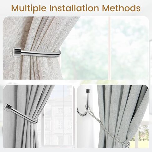 Minimalist Curtain Holdbacks 2pcs, Cast Iron Solid Heavy Duty Metal Curtain Tieback Side Holders for Wall, Matte Black Curtain Tie Hook Pull Backs for Drapes Window Home Decoration in Saudi Arabia