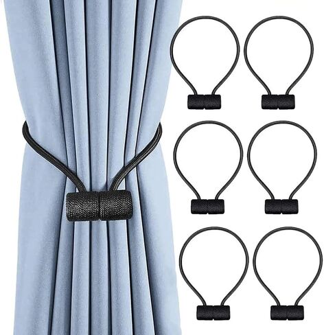 2pcs Magnetic Curtain Tiebacks,Strong Magnetic Window Curtain Tiebacks Clips Decorative Rope Holdbacks Drapery Curtain Tie Backs Weave Holder for Window Draperies Hold Curtains Drape Ties Backs in Saudi Arabia
