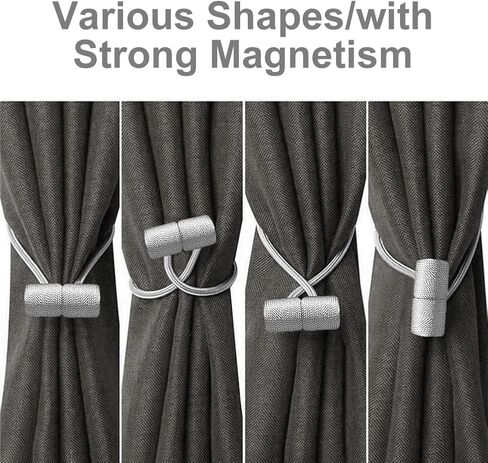 2pcs Magnetic Curtain Tiebacks,Strong Magnetic Window Curtain Tiebacks Clips Decorative Rope Holdbacks Drapery Curtain Tie Backs Weave Holder for Window Draperies Hold Curtains Drape Ties Backs in Saudi Arabia