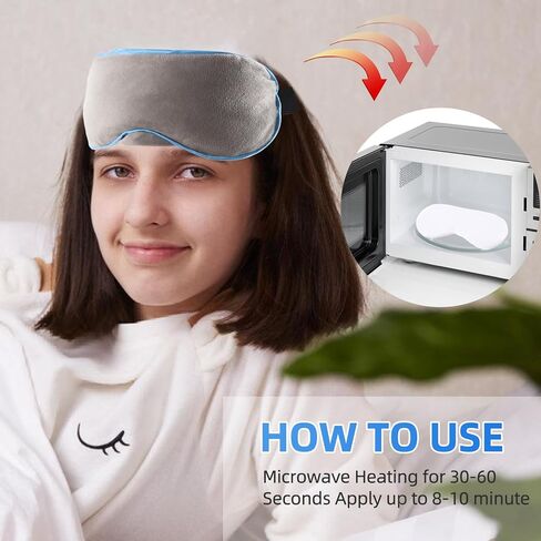 Heated Masks for Dry Eyes, Warm Compress Moist Heat for Blepharitis & Stye Eye Treatment, Microwave Activated Heating Pad, Lavender Sleep Mask in Saudi Arabia