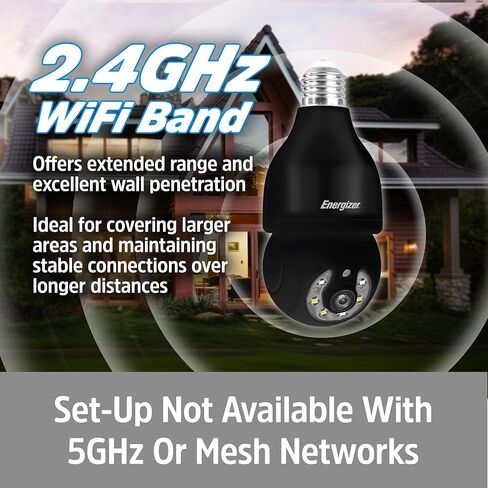 Energizer Smart Outdoor 2K QHD Security Socket Camera with Auto Tracking, Night Vision, Pan and Tilt, Instant Alerts, Google Home, Alexa, Voice Control, White in Kuwait