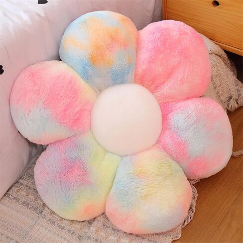 Flower Pillow Shaped Throw Pillow Smile Daisy Pillow Plant Blue Smiley Face Pillows Aesthetic Room Floor Cushion Decor for Teen Girls Sofa Bedroom Kids' Throw Pillows 17" in Saudi Arabia