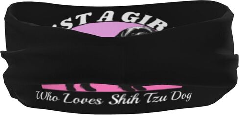 Just A Girls Who Loves Shih Tzu Dog Adjustable Sports Headband Moisture Wicking Sweatband for Running Workout in Saudi Arabia