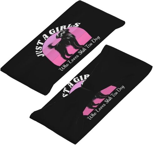 Just A Girls Who Loves Shih Tzu Dog Adjustable Sports Headband Moisture Wicking Sweatband for Running Workout in Saudi Arabia