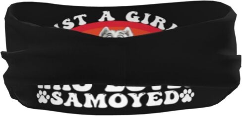 Just A Girls Who Loves Samoyed Dog Adjustable Sports Headband Moisture Wicking Sweatband for Running Workout in Saudi Arabia