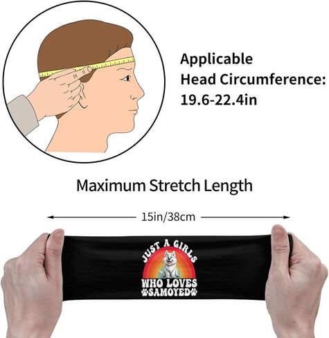 Just A Girls Who Loves Samoyed Dog Adjustable Sports Headband Moisture Wicking Sweatband for Running Workout in Saudi Arabia