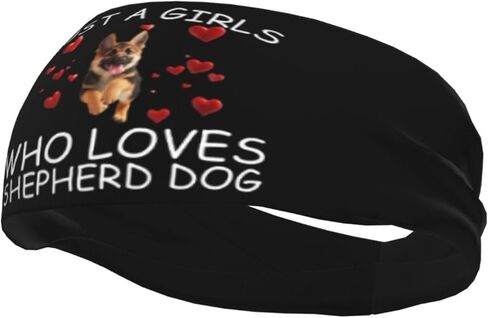 Just A Girls Who Loves German Shepherd Dog Adjustable Sports Headband Moisture Wicking Sweatband for Running Workout in Saudi Arabia