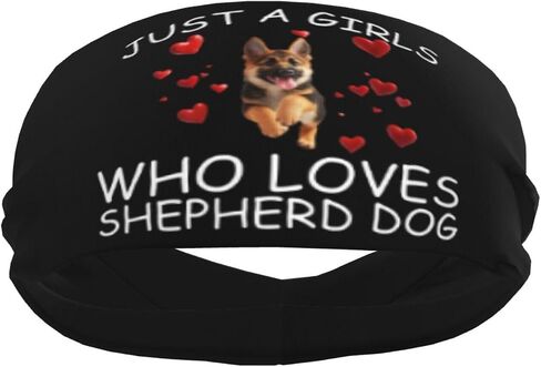 Just A Girls Who Loves German Shepherd Dog Adjustable Sports Headband Moisture Wicking Sweatband for Running Workout in Saudi Arabia