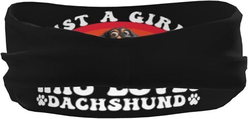 Just A Girls Who Loves Dachshund Adjustable Sports Headband Moisture Wicking Sweatband for Running Workout in Saudi Arabia