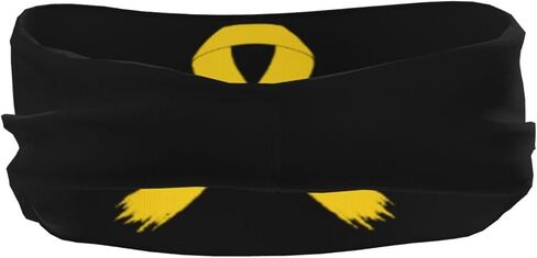 Cancer Believe Childhood Cancer Gold Ribbon Adjustable Sports Headband Moisture Wicking Sweatband for Running Workout in Saudi Arabia