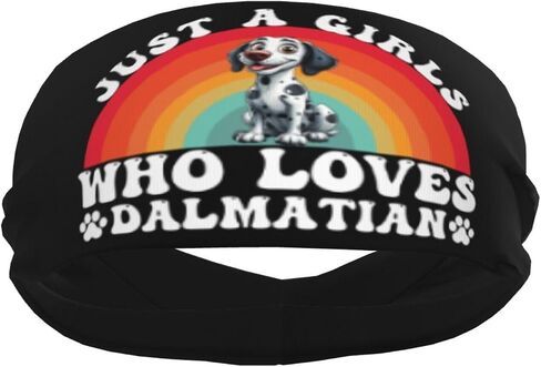 Just A Girls Who Loves Dalmatian Dog Adjustable Sports Headband Moisture Wicking Sweatband for Running Workout in Saudi Arabia