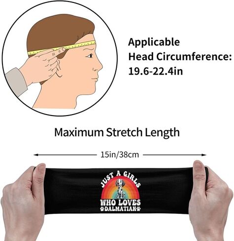 Just A Girls Who Loves Dalmatian Dog Adjustable Sports Headband Moisture Wicking Sweatband for Running Workout in Saudi Arabia