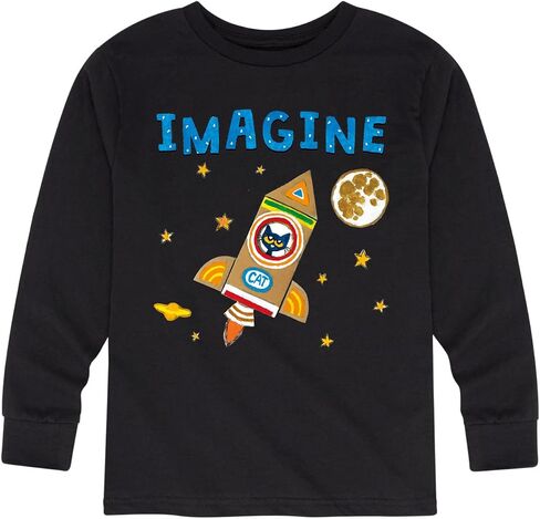 Pete the Cat - Imagine Space Rocket - Toddler and Youth Long Sleeve Graphic T-Shirt in Saudi Arabia