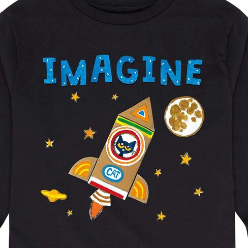 Pete the Cat - Imagine Space Rocket - Toddler and Youth Long Sleeve Graphic T-Shirt in Saudi Arabia