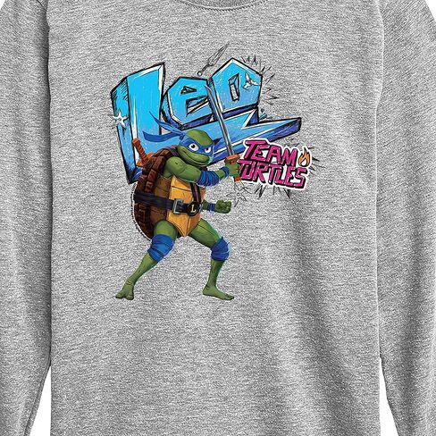 الملابس الهجينة - سلاحف النينجا المتحولة في سن المراهقة: Mutant Mayhem - Leo - Team Team Team - Toddler & Youth Long Sleeve Tee in Kuwait