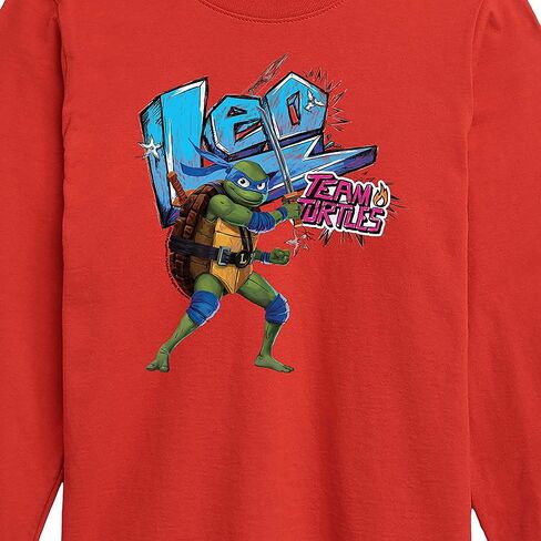الملابس الهجينة - سلاحف النينجا المتحولة في سن المراهقة: Mutant Mayhem - Leo - Team Team Team - Toddler & Youth Long Sleeve Tee in Kuwait