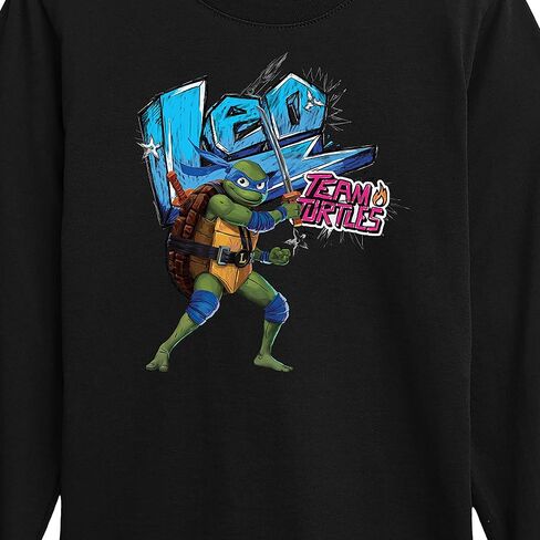 الملابس الهجينة - سلاحف النينجا المتحولة في سن المراهقة: Mutant Mayhem - Leo - Team Team Team - Toddler & Youth Long Sleeve Tee in Kuwait