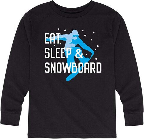 Instant Message - Eat Sleep and Snowboard-Toddler and Youth Long Sleeve T-Shirt in Saudi Arabia