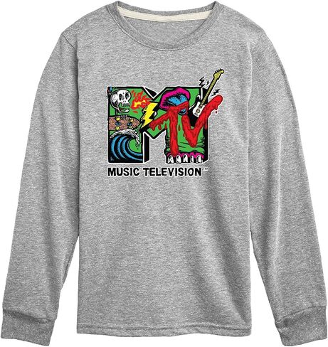 الملابس الهجينة - MTV - Skater - Toddler & Youth Long Sleeve Graphic T -Shirt in Saudi Arabia