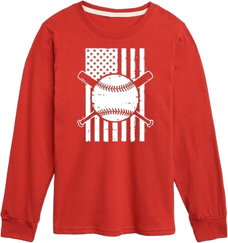 Instant Message - Baseball Flag - Kids Long Sleeve Tee in Saudi Arabia