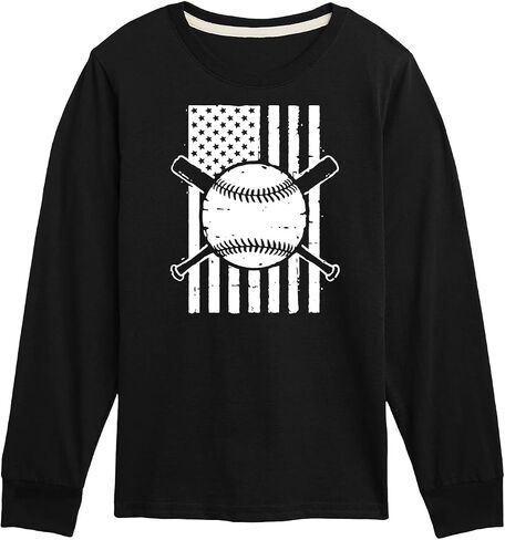 Instant Message - Baseball Flag - Kids Long Sleeve Tee in Saudi Arabia