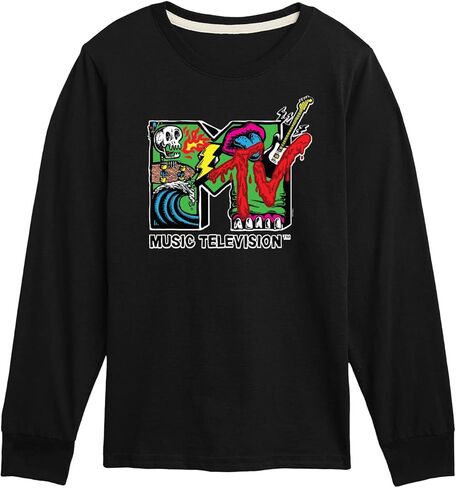 الملابس الهجينة - MTV - Skater - Toddler & Youth Long Sleeve Graphic T -Shirt in Saudi Arabia