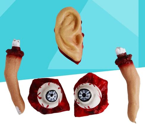 20pcs Costume Simulative Severed Ear Color for Body Ears Props Decorative Party Organ Simulation Horrible House Hlloween Skin Creepy Haunted Blood Adornment Human Halloween in Kuwait