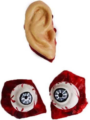 20pcs Costume Simulative Severed Ear Color for Body Ears Props Decorative Party Organ Simulation Horrible House Hlloween Skin Creepy Haunted Blood Adornment Human Halloween in Kuwait