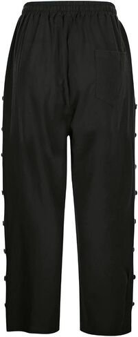 Linen Capris for Women Summer Casual High Waisted Crop Pants with Pockets Wed Leg Lounge Trousers Boho Beach Clothes in Saudi Arabia