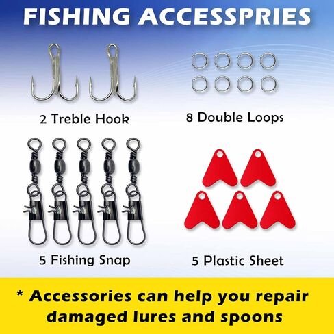 24 Pcs Fishing Bait Lures Kit, Tackle Box with Tackle Included,Minnow, VIB, Spoons, Molds, Hooks,Weights Other Accessories, Freshwater Bass Fishing Lure Set for Beginner and Experienced in Saudi Arabia