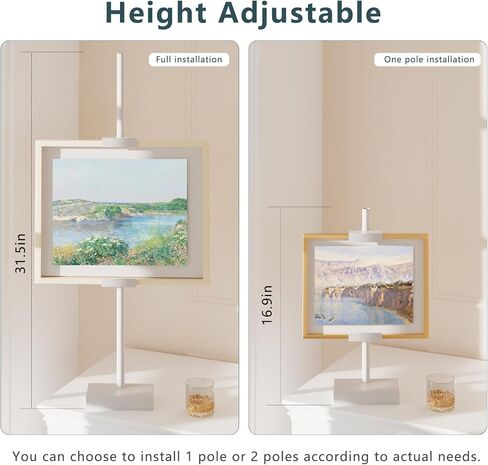 Tabletop Picture Frame Stand, Adjustable for Frames Up to 29" H, Frame Holder Stand Table Easels for Display, Metal Standing Easel Display Stand for Picture Frames, Artwork, Canvas (Gold) in Kuwait