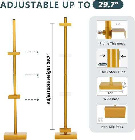 Tabletop Picture Frame Stand, Adjustable for Frames Up to 29" H, Frame Holder Stand Table Easels for Display, Metal Standing Easel Display Stand for Picture Frames, Artwork, Canvas (Gold) in Kuwait