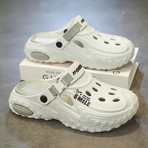 Men's breathable EVA slippers - Comfortable, anti-slip one-foot sandals with adjustable shoulder straps, suitable for outdoor and casual wear in Saudi Arabia