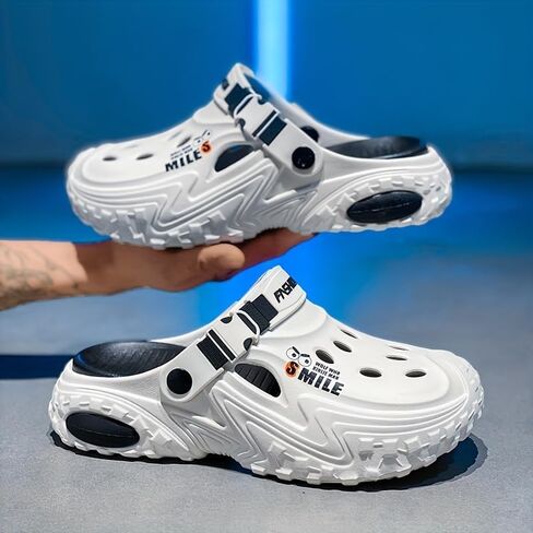Men's breathable EVA slippers - Comfortable, anti-slip one-foot sandals with adjustable shoulder straps, suitable for outdoor and casual wear in Saudi Arabia