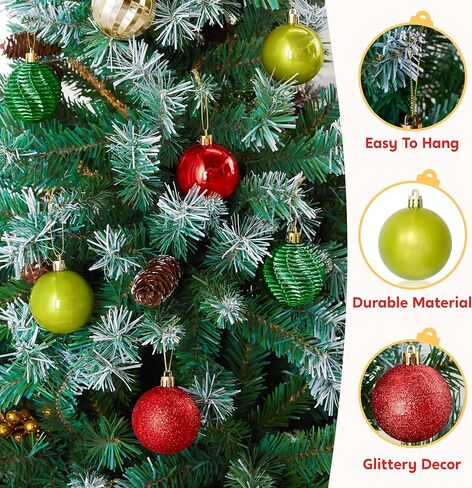 Joiedomi 30 قطعة 2.36 بوصة زينة عيد الميلاد تصميم متنوع (أزرق وذهبي) زينة عيد الميلاد، زينة عيد الميلاد متنوعة مقاومة للكسر للعطلات، زخارف شجرة in Kuwait