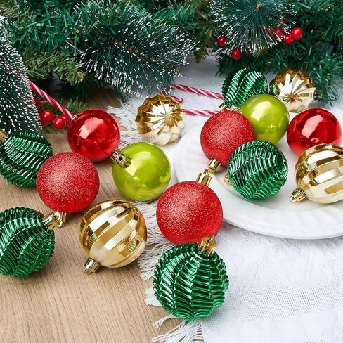 Joiedomi 30 قطعة 2.36 بوصة زينة عيد الميلاد تصميم متنوع (أزرق وذهبي) زينة عيد الميلاد، زينة عيد الميلاد متنوعة مقاومة للكسر للعطلات، زخارف شجرة in Kuwait