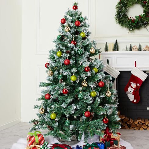 Joiedomi 30 قطعة 2.36 بوصة زينة عيد الميلاد تصميم متنوع (أزرق وذهبي) زينة عيد الميلاد، زينة عيد الميلاد متنوعة مقاومة للكسر للعطلات، زخارف شجرة in Kuwait