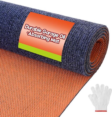 Garage Floor Mat 32"x64" - Absorbent Oil Spill Mat, Non-Slip Washable Rug for Garage, Car, Workbench, Oil Change, Liquid Spills, Heavy Duty Durable Polyester in Saudi Arabia
