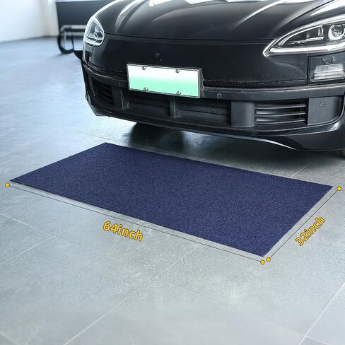 Garage Floor Mat 32"x64" - Absorbent Oil Spill Mat, Non-Slip Washable Rug for Garage, Car, Workbench, Oil Change, Liquid Spills, Heavy Duty Durable Polyester in Saudi Arabia