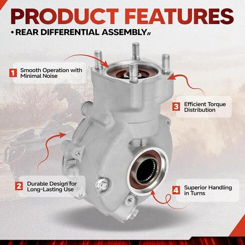 التفاضلية الخلفية الكاملة متوافقة مع Honda Fourtrax 300 TRX300 / TRX300FW 4X4 1988-2000 ، استبدل OE 41300-HM5-A10 ، 41300-HC4-000 ، 41300-HC5-970 ، 41300-HM5-850 in Kuwait