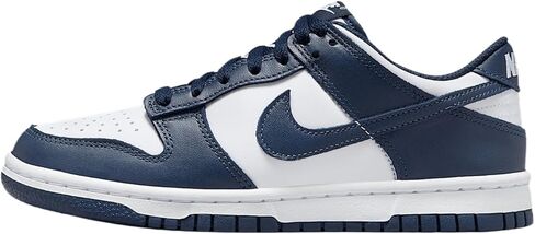 Nike Dunk Low Big Kids' Shoes (FB9109-116, White/White/Midnight Navy) in Kuwait