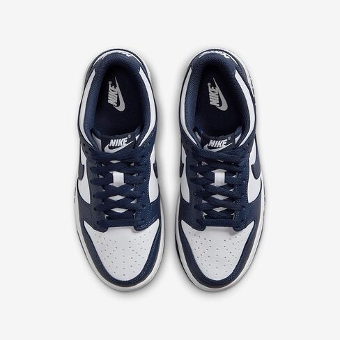 Nike Dunk Low Big Kids' Shoes (FB9109-116, White/White/Midnight Navy) in Kuwait