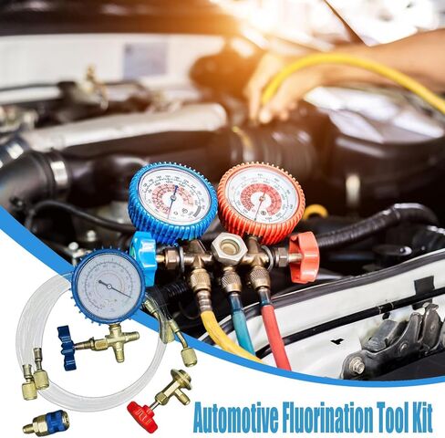 سيارة إعادة شحن Car AC | مجموعة شحن مركبة AC ، مجموعة كبيرة من مشعب المقرنة المقياس مجموعة لصيانة السيارات المنزلية رف in Saudi Arabia