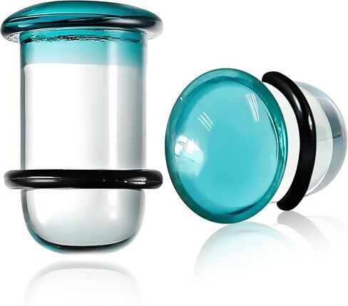 Glass Ear Stretching Kit, Single Flare Plugs & Rubber Rings, 14G-00G Gradual Sizing, Smooth Glass Gauges for Daily Wear, Earring Expander Stretcher Piercing Body Jewelry in Kuwait